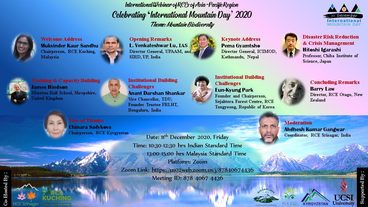 International Webinar of RCEs of Asia-Pacific Region-Celebrating “International Mountain Day”2020